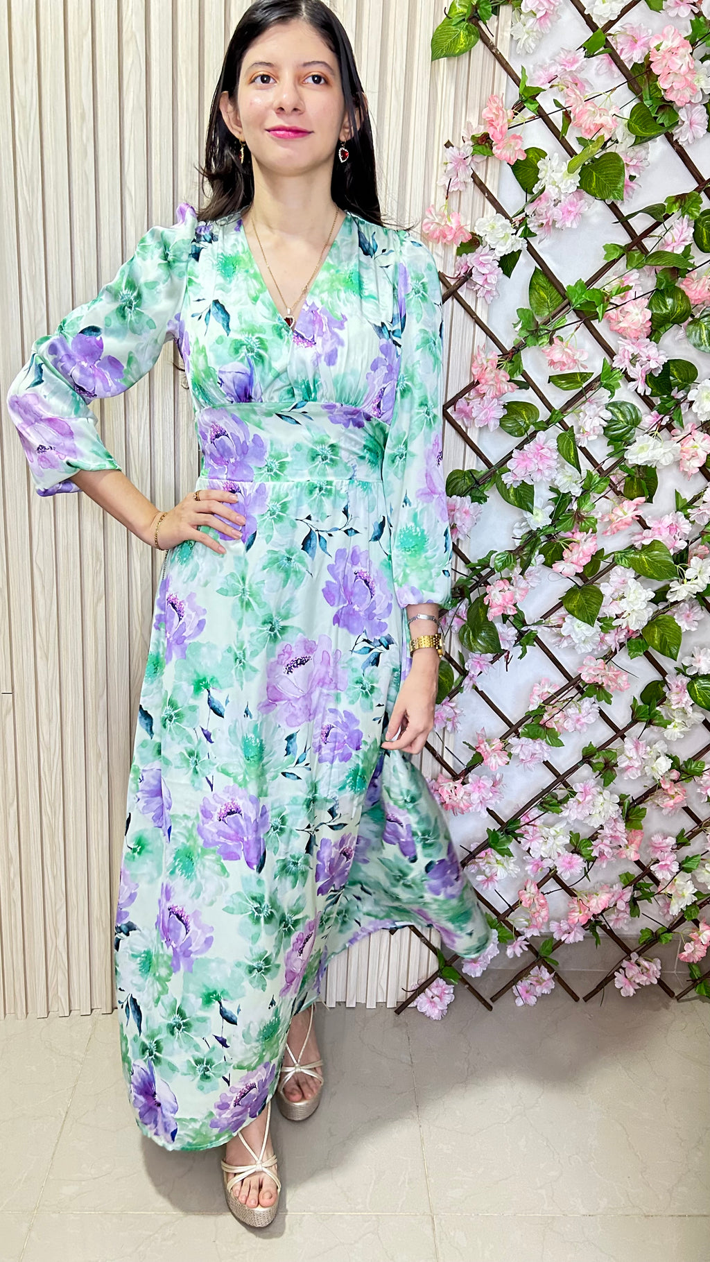Vestido Claudia Verde Lila RR